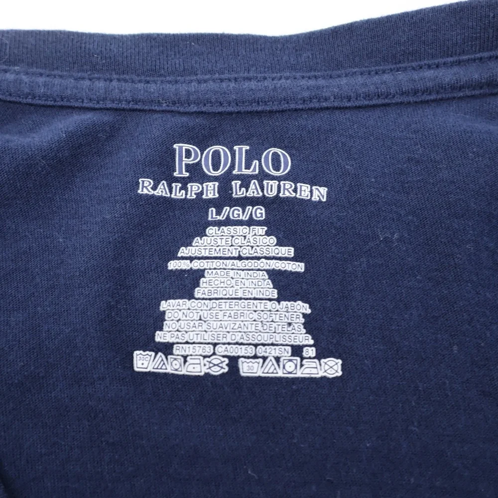 Polo Ralph Lauren Men Classic Fit V Neck Short Sleeve Navy Blue‎ T Shirt L